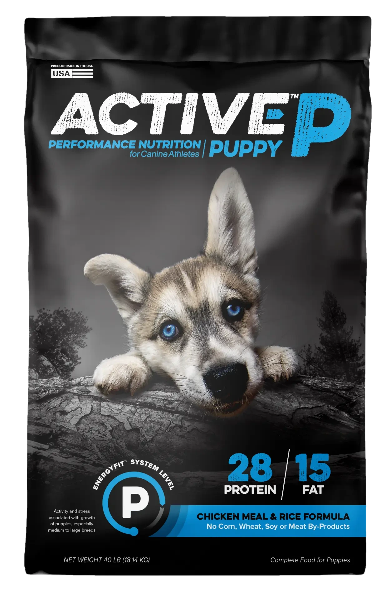 ACTIVE PUPPY bag featuring a husky puppy